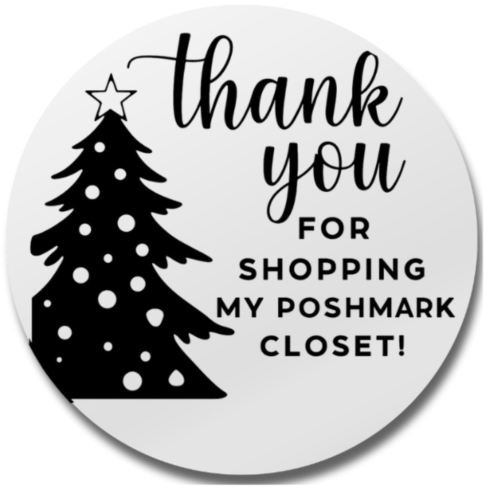 🎄 Thank You Stickers for Poshmark Closet | 2” Round Labels (100 pcs) NEW - Picture 2 of 5